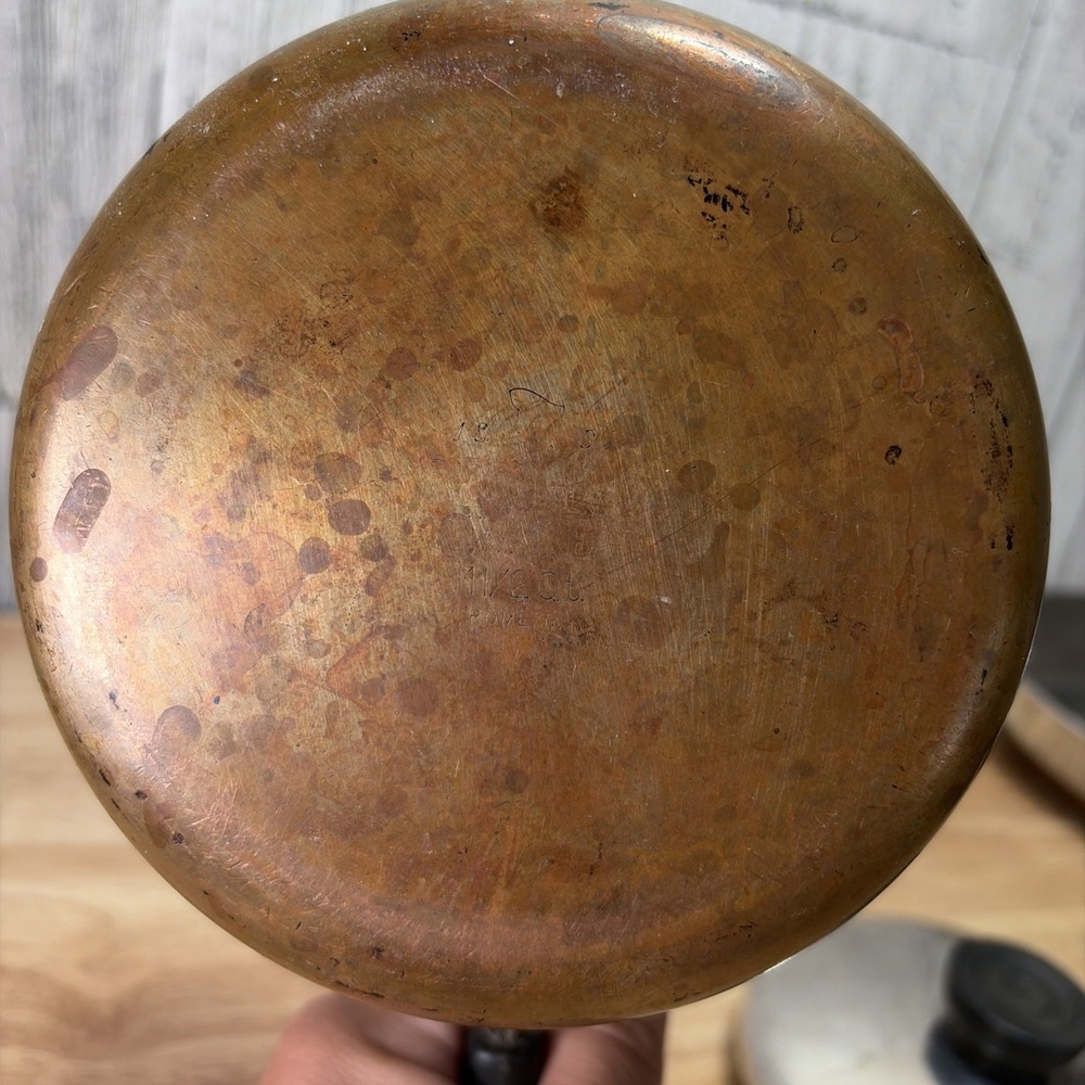 Vintage Revere Ware 1801 Copper Clad Bottom 2 Qt Sauce Pan with Lid Rome NY - Picture 6 of 7